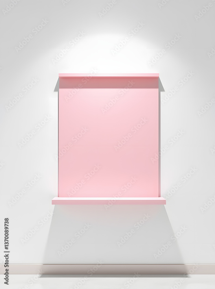 Modern Pastel Pink Shelf Display and Frame Mockup, Minimalist Interior, Clean White Background 25 Modern Pastel Pink Shelf Display and Frame Mockup, Minimalist Interior, Clean White Background 25