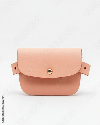 Elegant Pink Leather Handbag with Gold Button for Modern Fashion