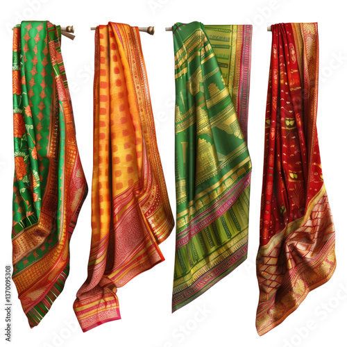 collection of saree no background
