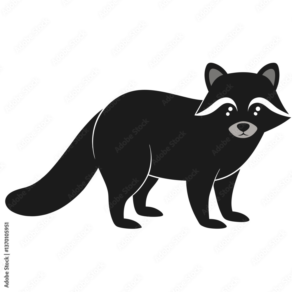 Fototapeta premium Raccoon icon silhouette vector illustration