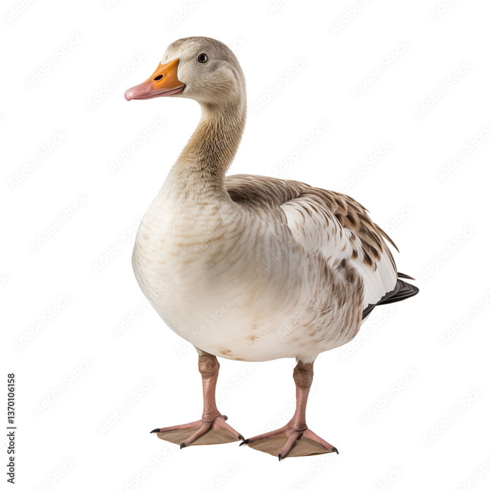 White duck isolated on transparent background. Generative ai White duck isolated on transparent background. Generative ai