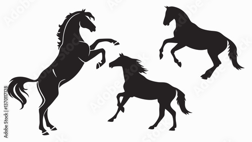 Elegant Horse Silhouettes Collection for Design Projects