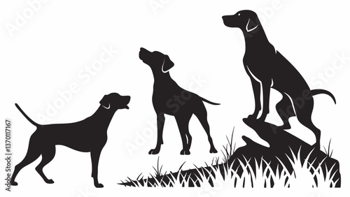 Playful Dog Silhouettes Set for Creative Designs