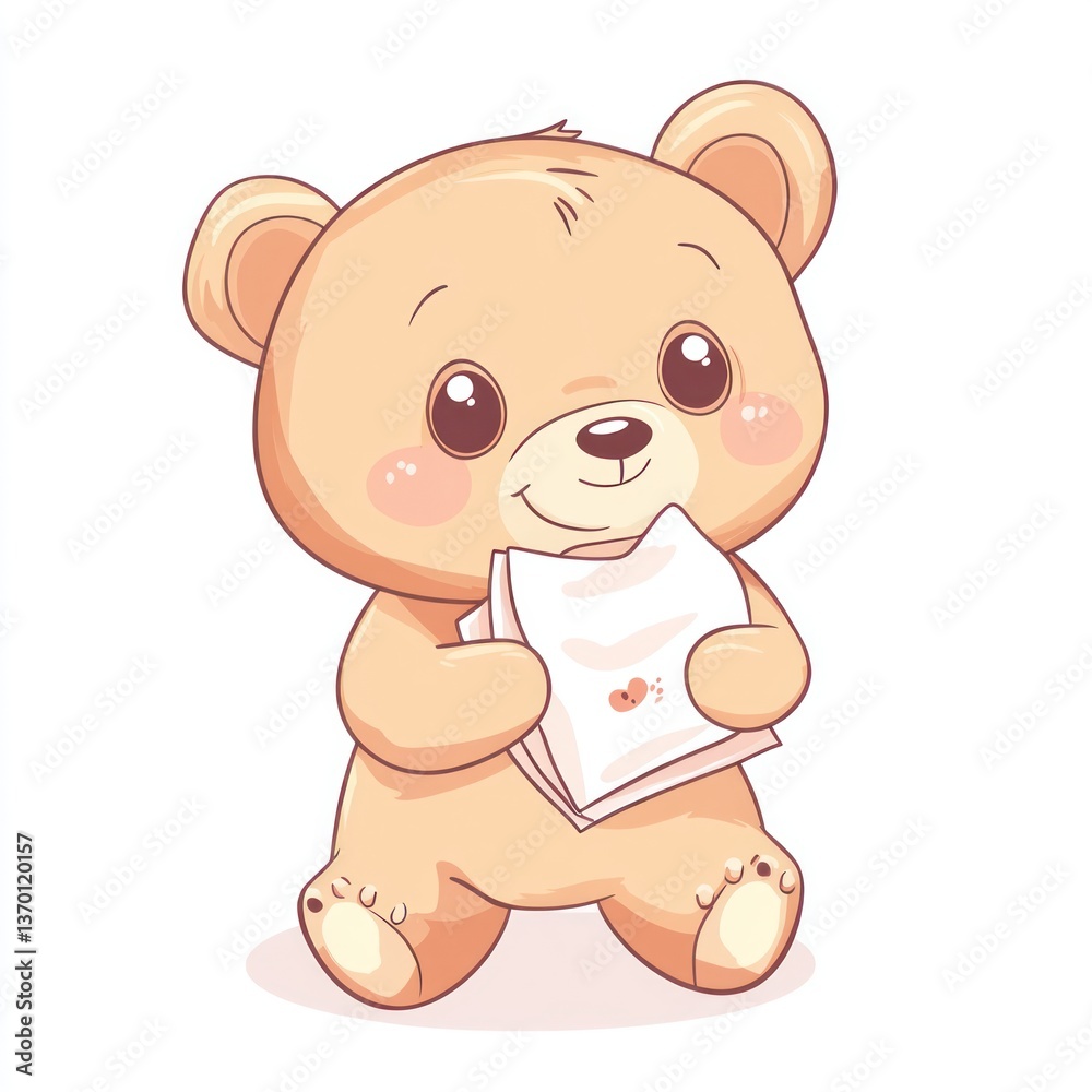 Fototapeta premium Cute teddy bear holding a snack