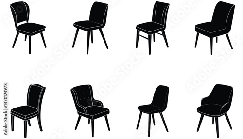 Chair Vector Shilhouette Bundle Set Collection
