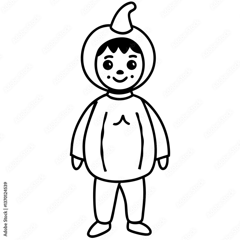 Cute cartoon illustration of a smiling baby boy with a playful expression Cute cartoon illustration of a smiling baby boy with a playful expression