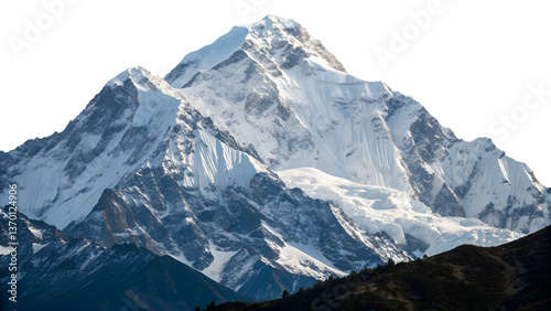 Mount Cook National Park, New Zealand, on a white background