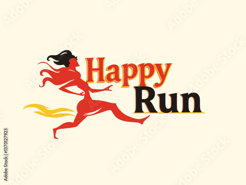 logo for a runners apparel company named Happy Run