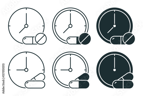 Medication time schedule icon. Illustration vector