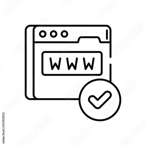 Domain Registration icon vector stock illustration