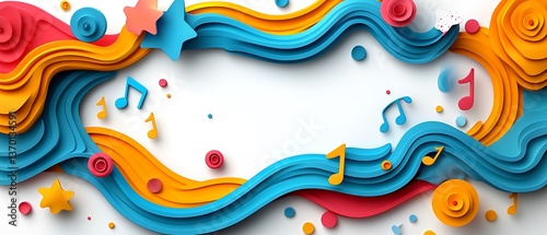 Colorful Abstract Music Waves