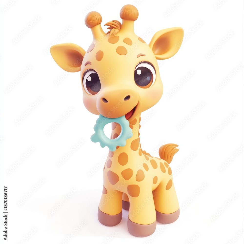 Cute cartoon giraffe with a pacifier Cute cartoon giraffe with a pacifier