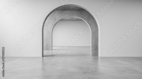 Obraz na płótnie Minimalist Archway Design in Modern Empty Space Interior w salonie