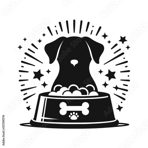 Dog Bowl silhouette vector black color vector isolated white background