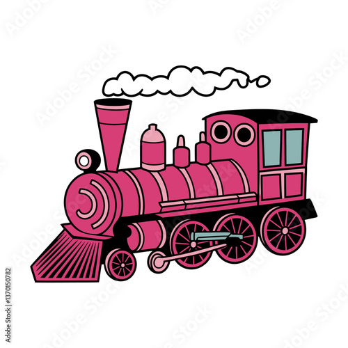 Vintage Steam Locomotive Illustration