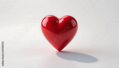 red heart on white background