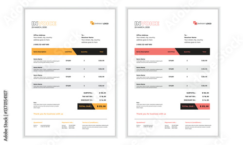 Modern and Professional Invoice Template for Business Transactions