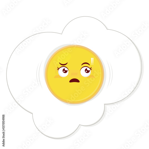 fried egg doubt face cartoon cute