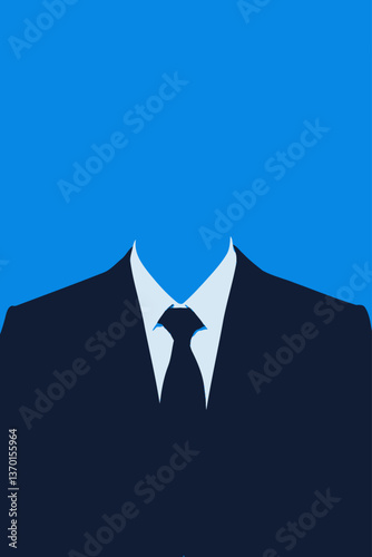 Abstract Business Attire: A stylized visual of a well-tailored suit and tie against a vibrant gradient of blues, symbolizing professionalism and corporate identity.