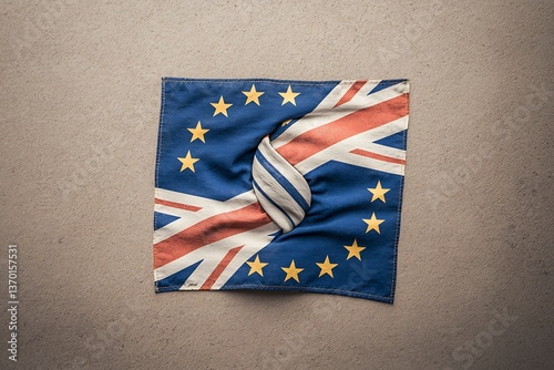 UKEU relations with knotted flags.