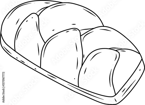 Brioche bread outline vector
