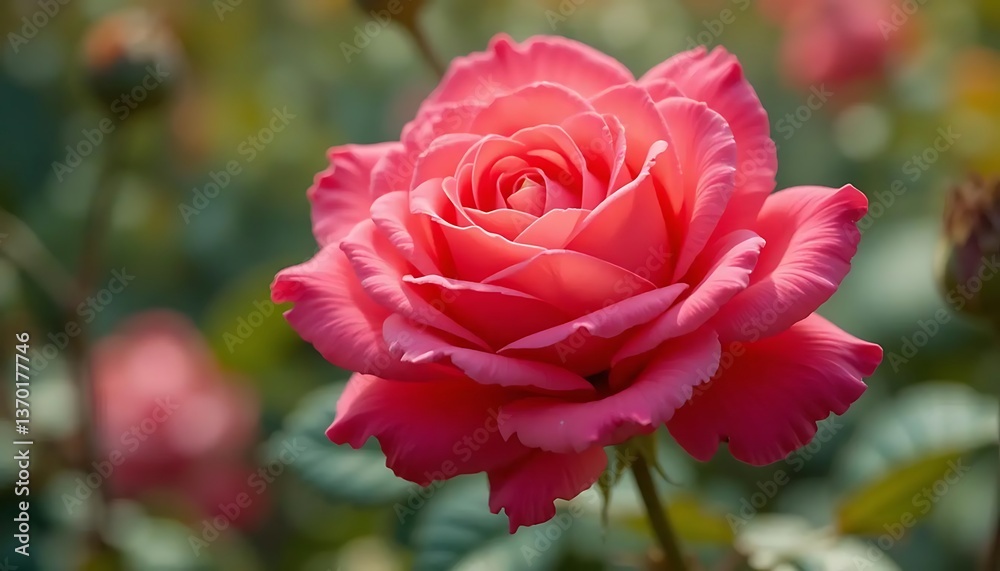 Close-up rose in full bloom, macro photography, dew drops on petals. Close-up rose in full bloom, macro photography, dew drops on petals.