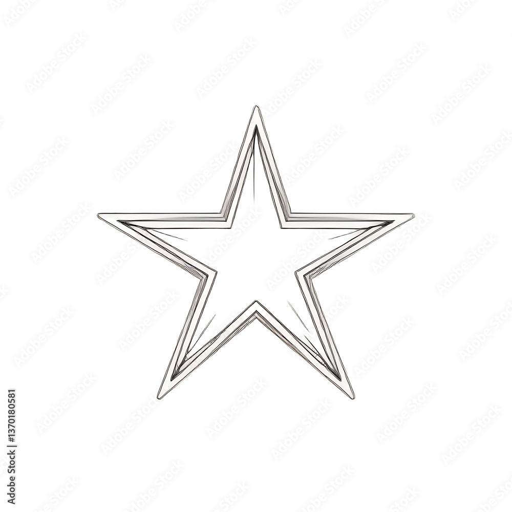 Obraz premium Silver_Outline_Star_on_Black_Background