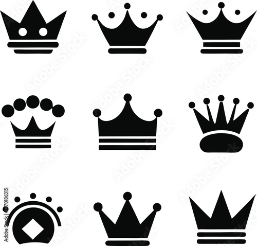 beautiful design crown vector set