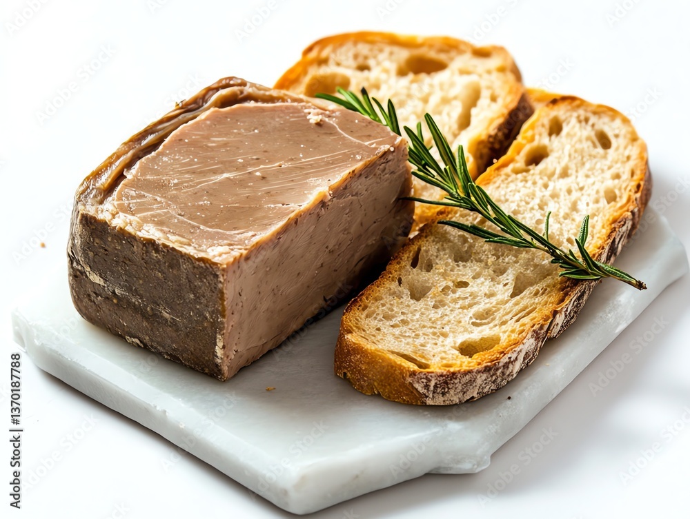 Serving Pate with Slices of Bread and a Sprig of Rosemary Serving Pate with Slices of Bread and a Sprig of Rosemary