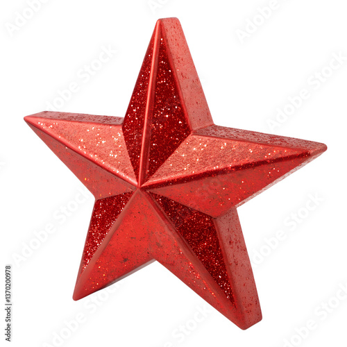 Sparkling red glitter star festive decoration perfect for Christmas or holiday celebrations Bold bright and eye catching design