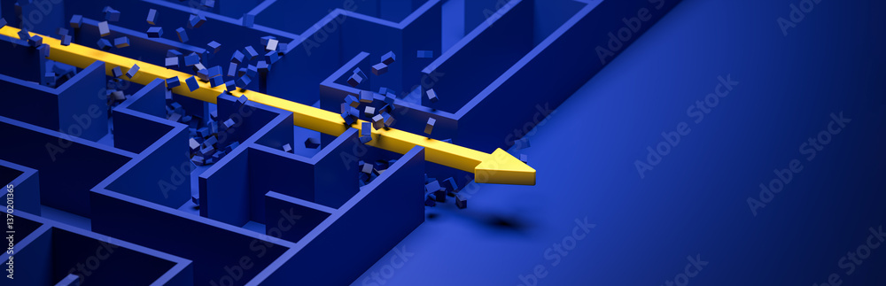 Foto 3d rendering: Concept - solving a complex problem