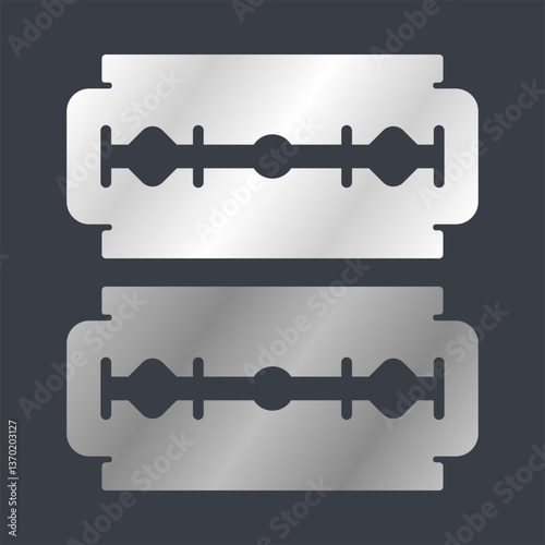 Classic Sharp Razor Blade Vector. Shaving Razor Blade Element. Razor Blade Icon.
