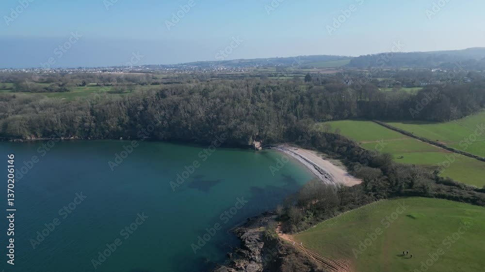 Torbay, Devon, England: DRONE VIEWS: An abandoned Victorian bathing house at Elberry Cove. South Devon is a popular UK holiday destination renowned for its beautiful coastline (Clip 4 of 7). Torbay, Devon, England: DRONE VIEWS: An abandoned Victorian bathing house at Elberry Cove. South Devon is a popular UK holiday destination renowned for its beautiful coastline (Clip 4 of 7).