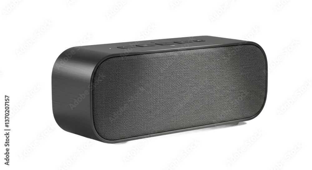 Studio shot capturing the essence of a sleek portable bluetooth speaker device Studio shot capturing the essence of a sleek portable bluetooth speaker device