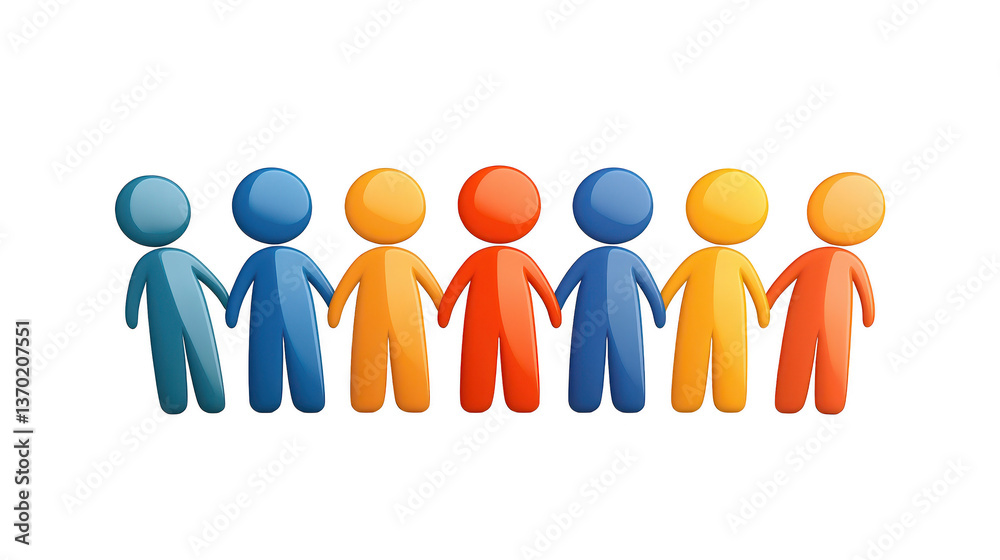 Diverse group of people standing together in a row, unity and connection people Diverse group of people standing together in a row, unity and connection people