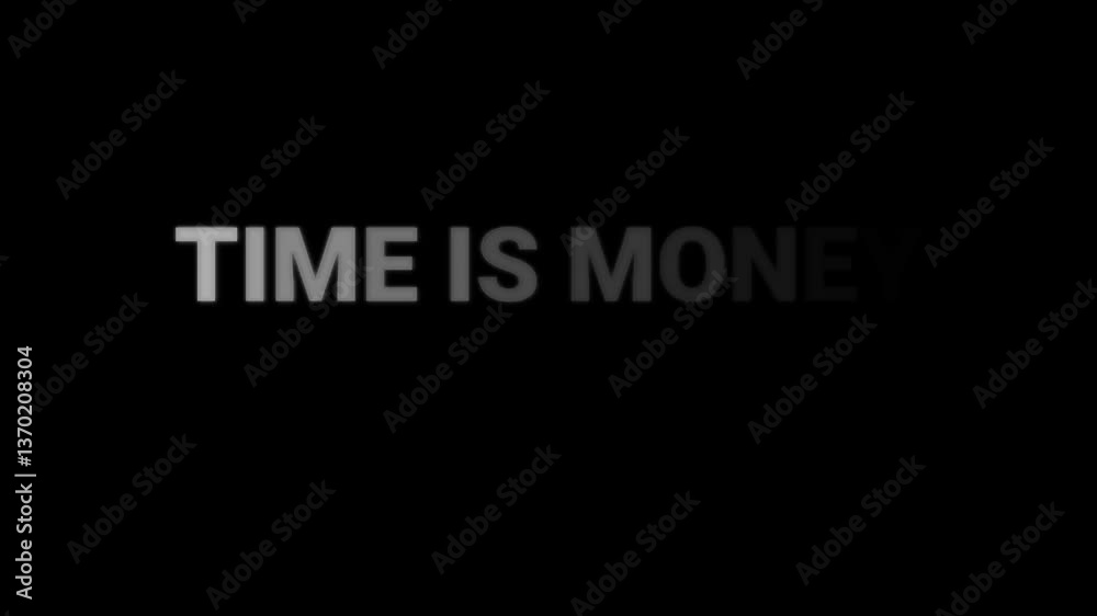 Time is Money 3D Animated 4k Video on Black Background Time is Money 3D Animated 4k Video on Black Background