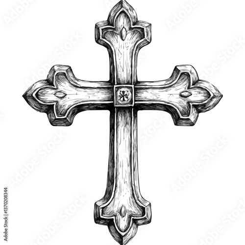 Black and white minimalist Celtic Cross symbol – perfect for tattoos, logos, and vector designs. Isolated on a white background.

