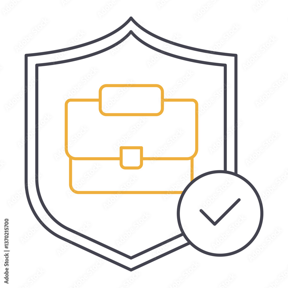 Shield Briefcase Icon. Secure Business and Data Protection Symbol. Illustration for Corporate Security Concept. Shield Briefcase Icon. Secure Business and Data Protection Symbol. Illustration for Corporate Security Concept.