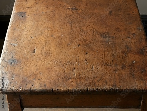 Rustic wooden table top texture.  Aged, worn wood surface with many scratches and marks.  Perfect for backgrounds, textures, and design projects.