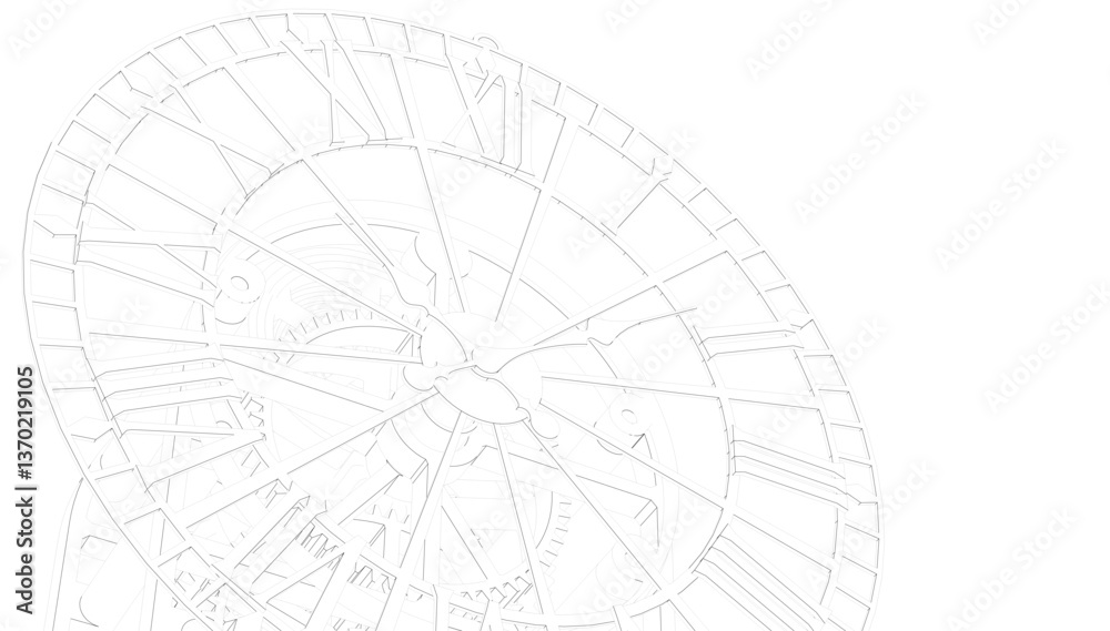 Obraz premium mechanical vintage clock 3d illustration