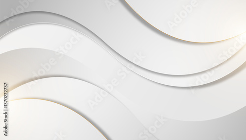 Elegant White and Gold Abstract Wavy Background