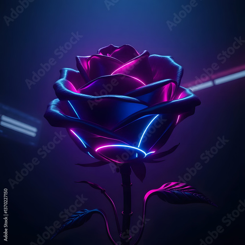 Exquisite Neo Rose Flower in Full Bloom with Soft, Gradient Petals and a Dreamy Background,Close-Up of a Vibrant Neo Rose Blossom Showcasing Intricate Petal Details and Rich Color Tones photo