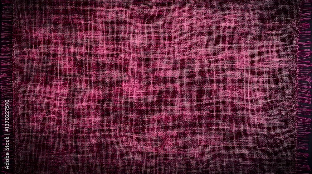 Fototapeta premium Pink Burlap Texture Background Dark Magenta Fabric Woven Textile