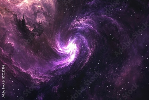 A beautiful vibrant spiral galaxy swirling in the vast night sky