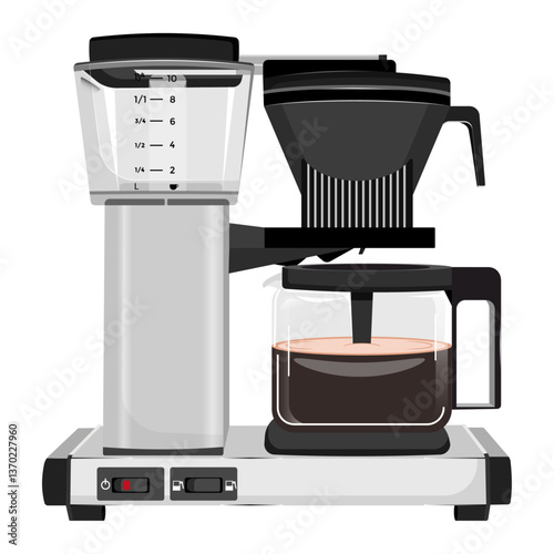 Filter coffee machine on a white background for coffee lovers