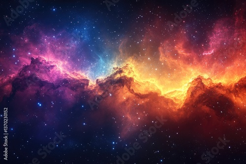 A vibrant celestial nebula filled with countless shining stars