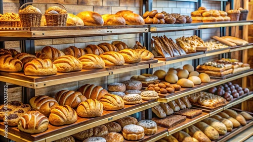 Inviting Bakery Display of Freshly Baked Goods