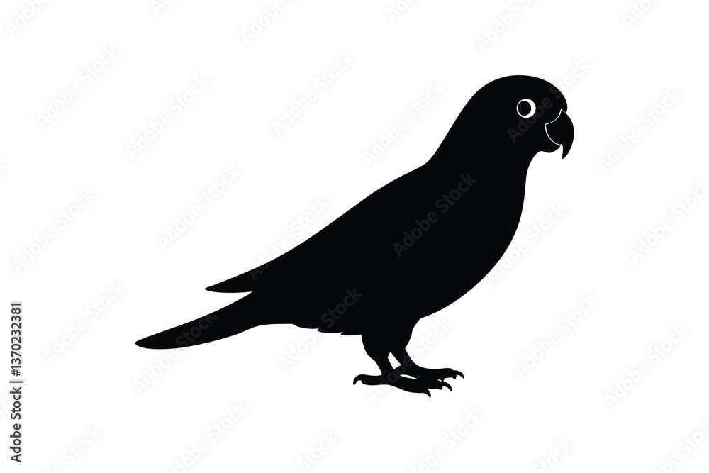 Fototapeta premium Silhouette of a parrot standing on the ground vector illustration.eps