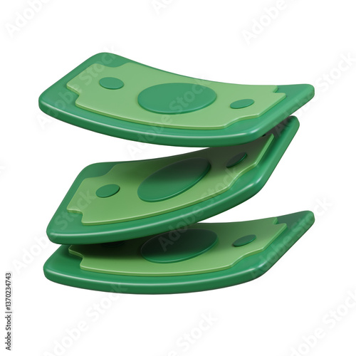 Currency Note 3D Illustration