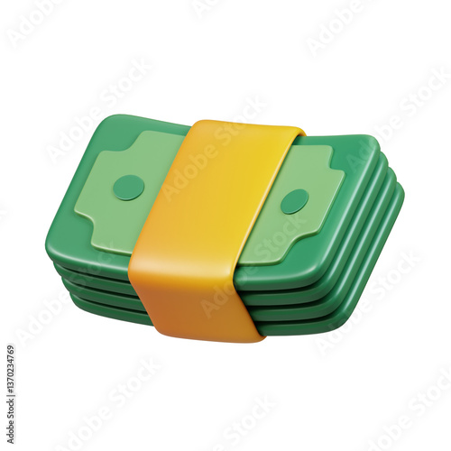 Canvas Print Money Note 3D Icon